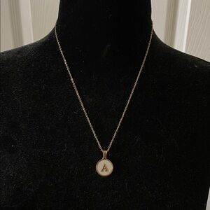 Coco & Eden A initial gold plated steel necklace